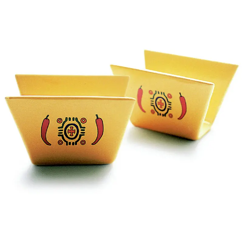 2-Piece Taco-Shaped Small Serving Bowl Set – 10 X 7 X 6 Cm 1