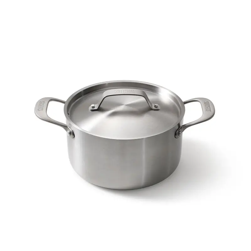 20 Cm Stainless Steel Tall Pot With Lid – 11.5 Cm Height, 3.3 L 1