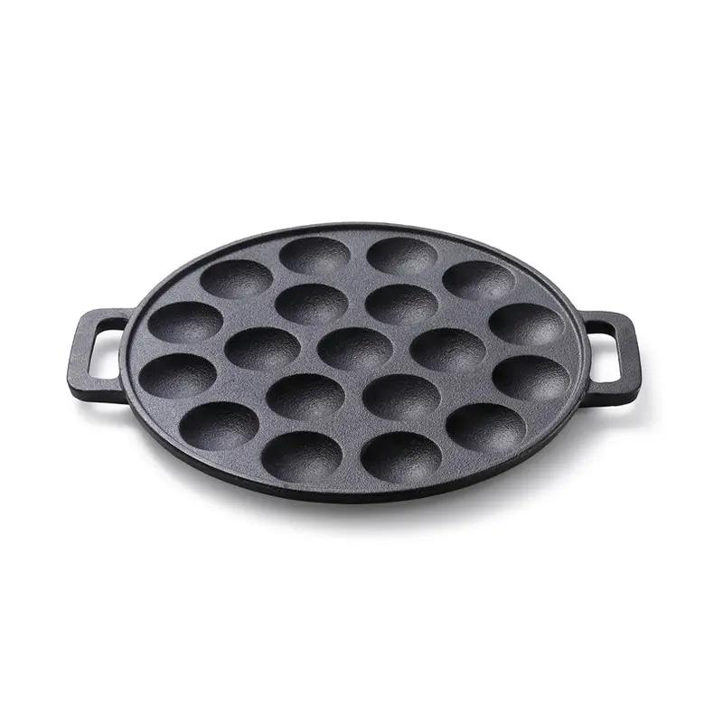 24 Cm Cast Iron Mini Pancake Pan With 19 Individual Wells – 2 Cm Depth 1
