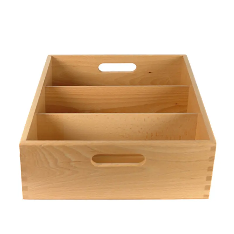 3-Section Wooden Cutlery Storage Tray 1