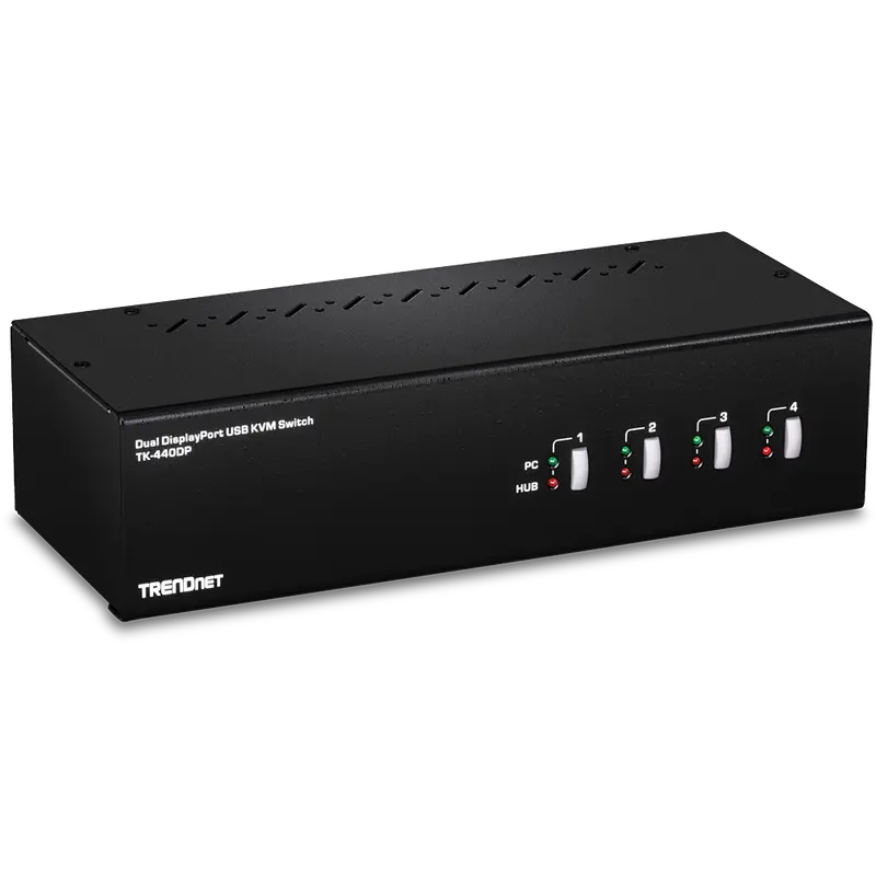 4-Port Dual-Monitor Displayport Kvm Switch – 4K Support, Usb Peripheral Sharing | Tk-440Dp 1