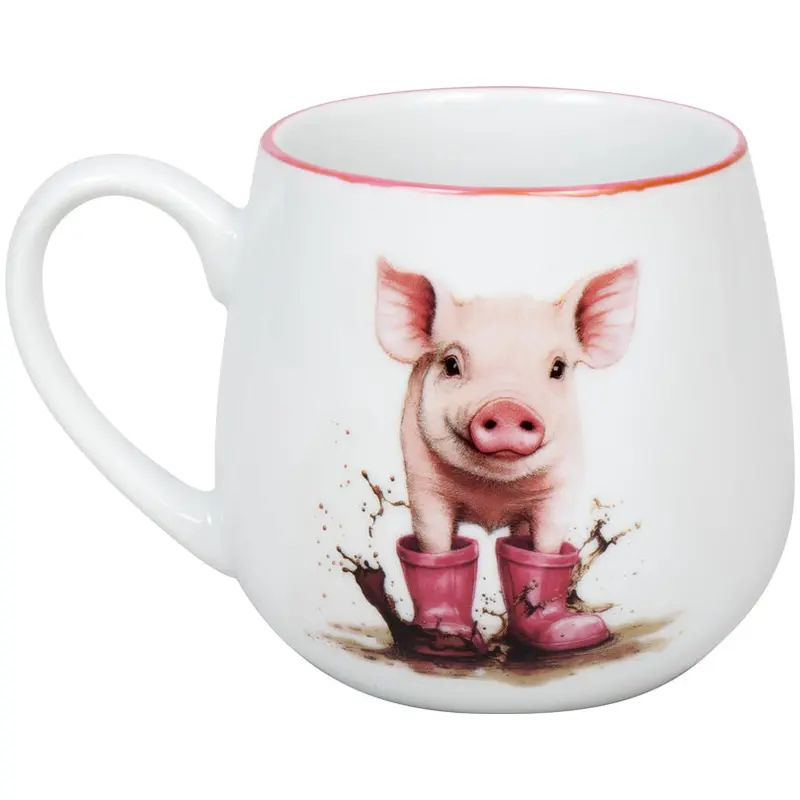 420Ml Playful Pig-Themed Ceramic Tea Mug 2