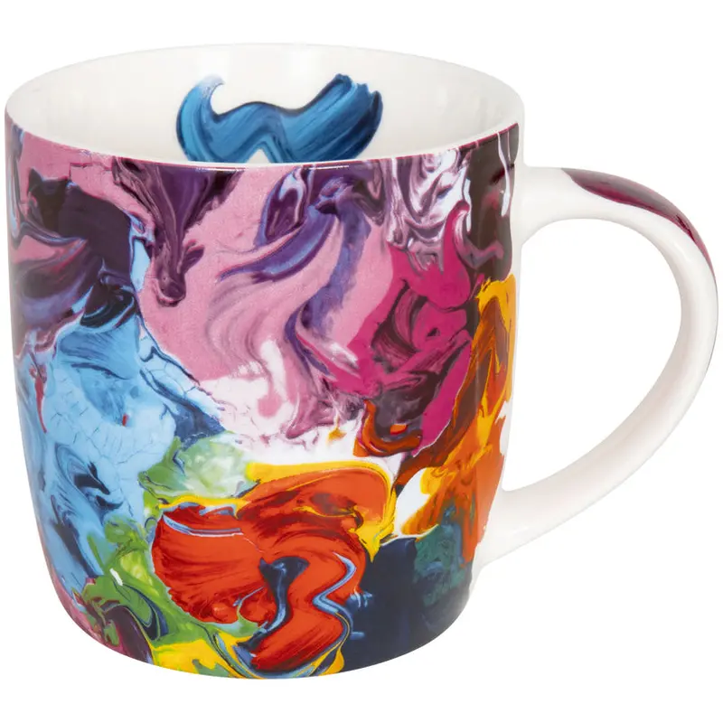 Abstract Oil Painting Mug – 350 Ml Ceramic Drinkware, 9 X 9.5 Cm Diameter 1