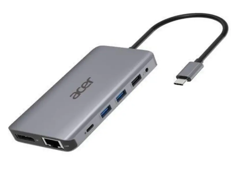 Acer 12-In-1 Usb-C Hub – Silver Multiport Expansion Station 1