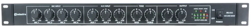 Adastra Ml432 1U Rack-Mount Mic/Line Mixer With Balanced Inputs & Outputs 1