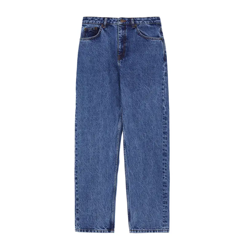 Allison Cropped Straight-Leg Jeans In Mid Blue Denim 1