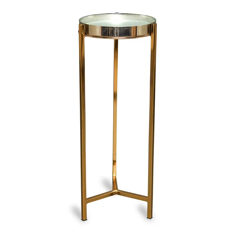 Aluminium Planter Side Table With Glass Top – Modern Indoor Gardening & Decor Piece 1