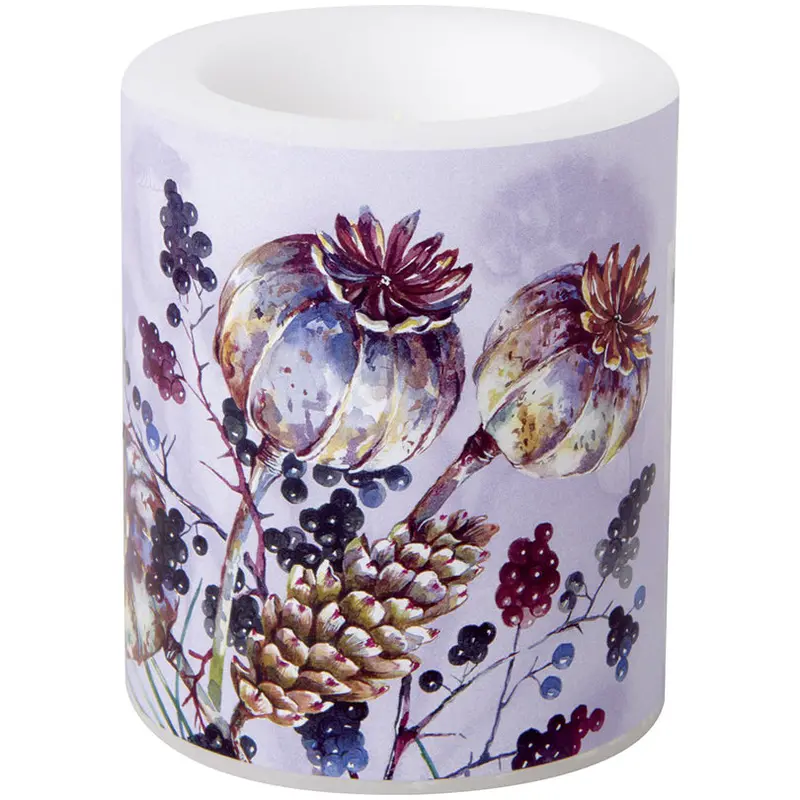 Amara Violet Round Candle, 9 Cm Diameter × 10.5 Cm Height 1