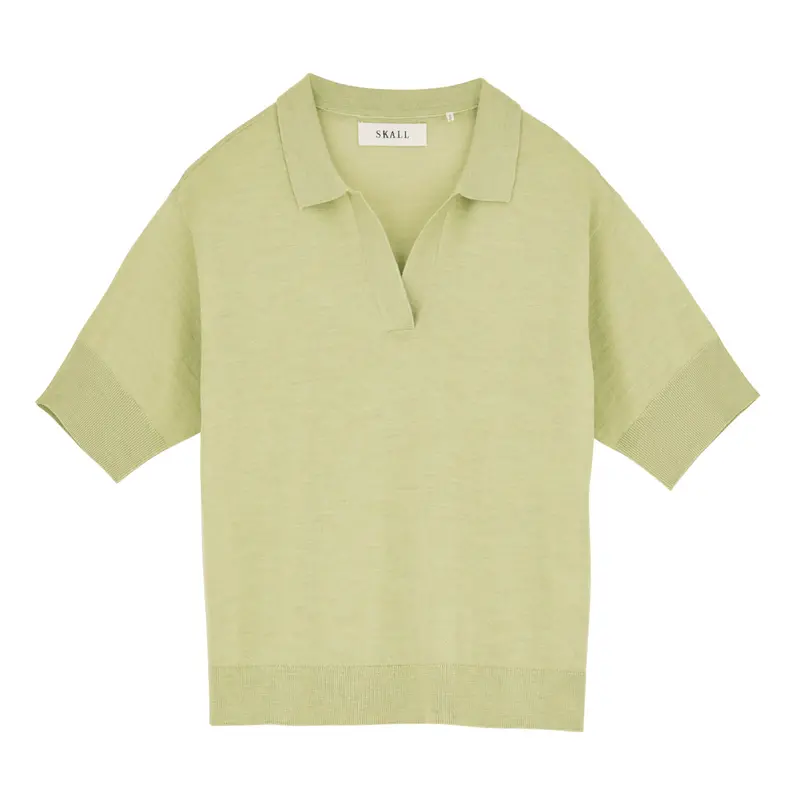 Amethyst Piqué Polo In Light Green 1