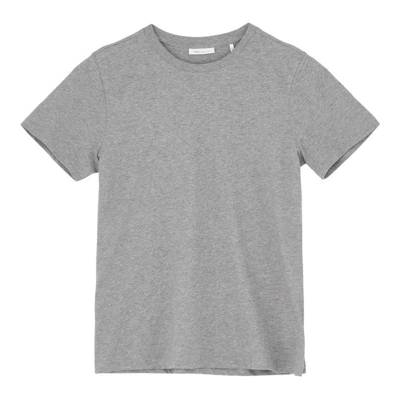 Andy Mid-Fit Cotton Tee In Grey Melange 1