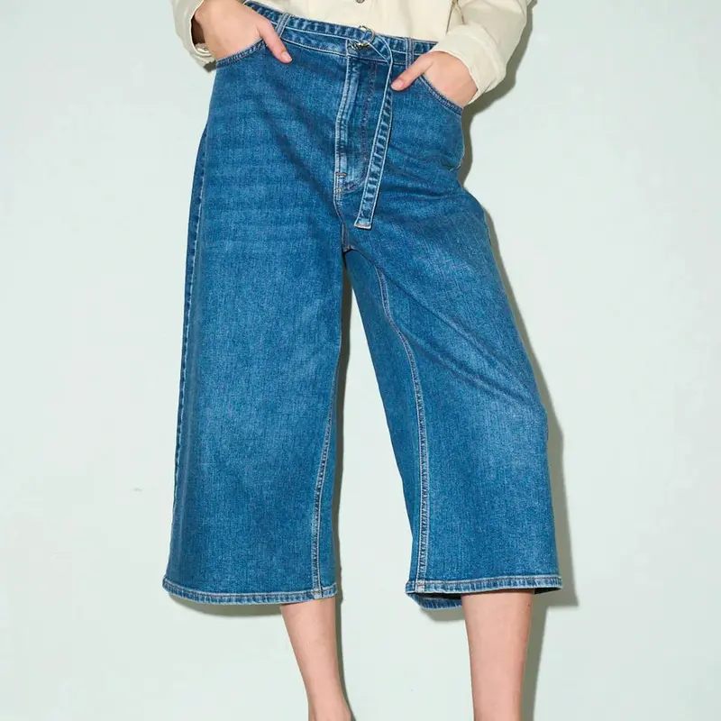 Angelika High-Waisted Culotte Jeans – Bright Riverside Wash 1