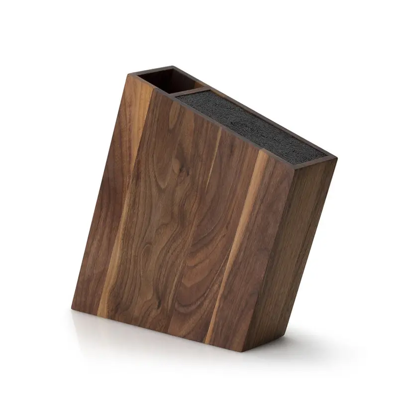Angled Knife Block With Flexible Insert & Built-In Utensil Rack – 31X8X24.5 Cm 1
