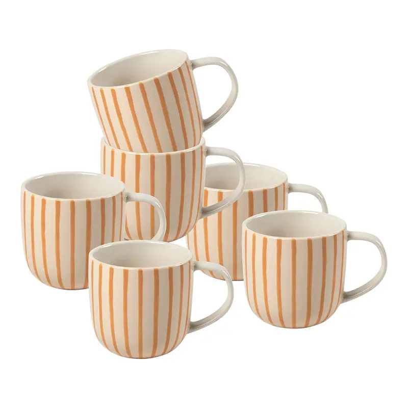 Anja Large Ceramic Mugs – 450Ml, Set Of 6 1