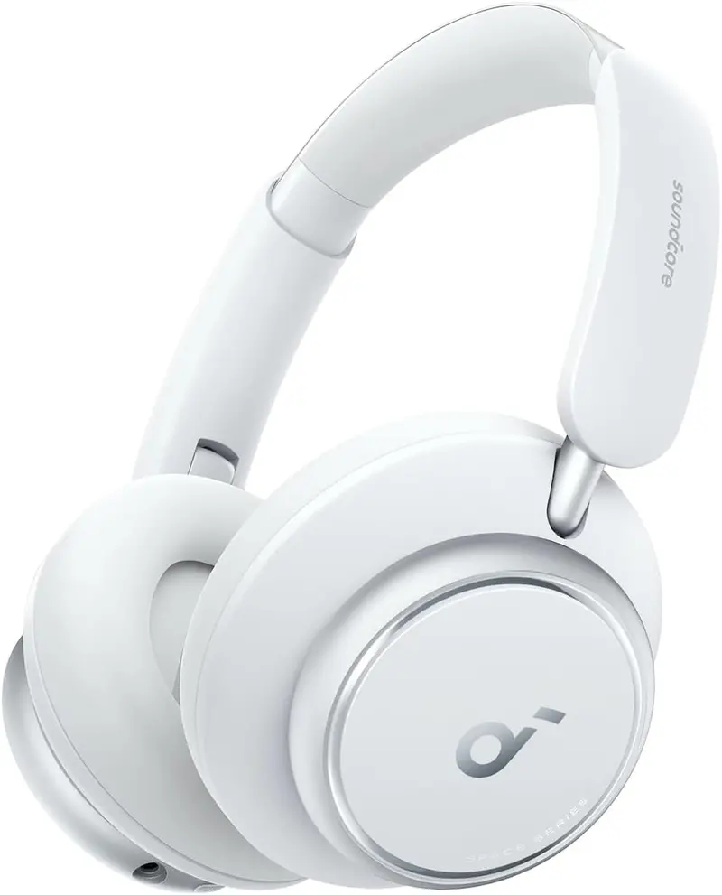 Anker Space Q45 Hybrid Headphones – Wireless & Wired Anc Headband, White With Usb-C & Bluetooth 1