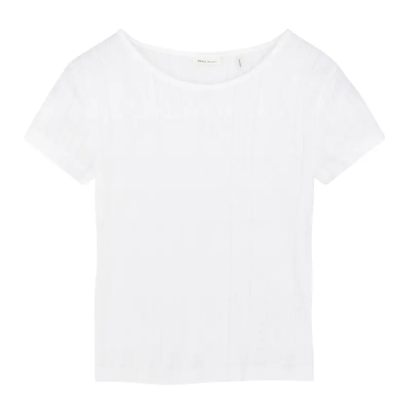 Anna Cap-Sleeve Cotton Tee In Optic White 1