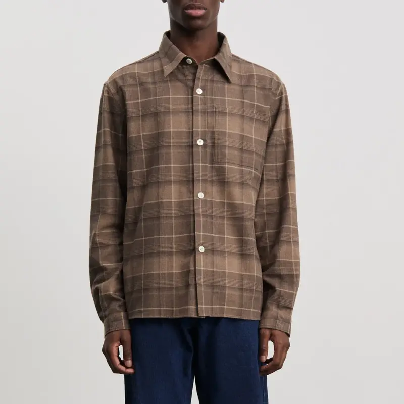 Another Shirt 4.0 In Light Brown Check Pattern 1