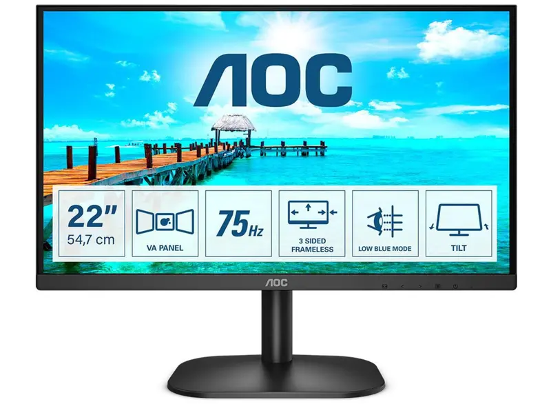 Aoc 22B2Da 21.5-Inch Full Hd Desktop Monitor – 75Hz, 4Ms Response 1