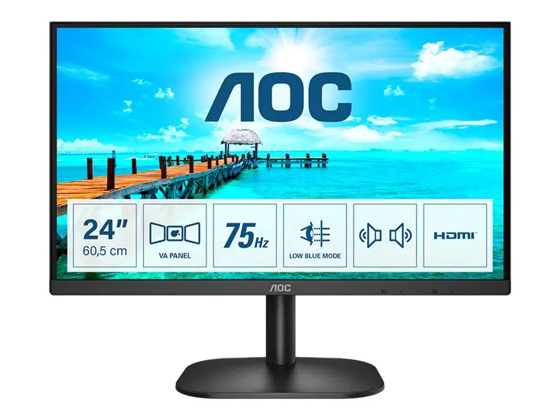 Aoc 24" Full Hd Desktop Monitor – 75Hz, Ips Panel, Plug-And-Play Setup 1