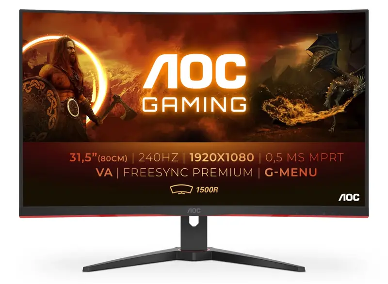 Aoc C32G2Ze 31.5-Inch Full Hd Curved Gaming Monitor – 240Hz, 0.5Ms Response, Amd Freesync Premium 1