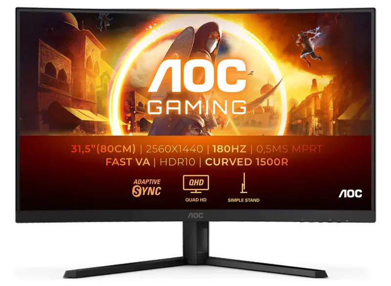 Aoc Cq32G4Ve 32-Inch Curved Gaming Monitor – 180Hz, 1Ms, Wqhd Resolution 1