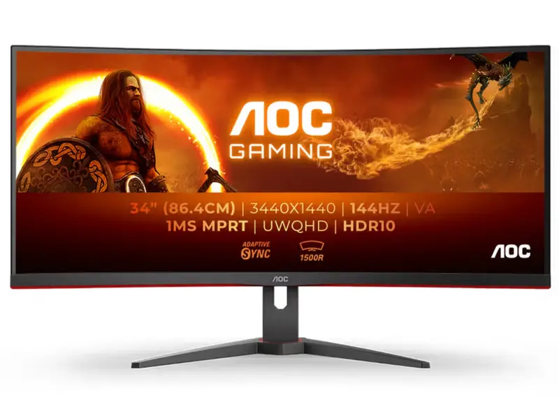Aoc Cu34G2Xe/Bk 34-Inch Uwqhd Curved Gaming Monitor – 144Hz, 1Ms, Va Panel 1