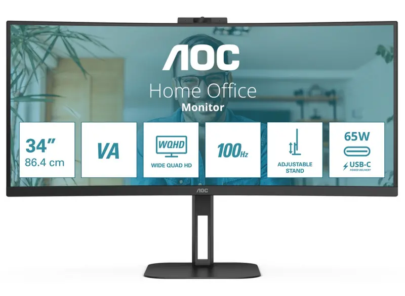 Aoc Cu34V5Cw/Bk 34-Inch Ultrawide Qhd Monitor – 100Hz Refresh Rate 1