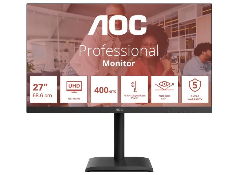Aoc U27E4Cv 27-Inch 4K Ultra Hd Desktop Monitor – 60Hz, 4Ms Response 1