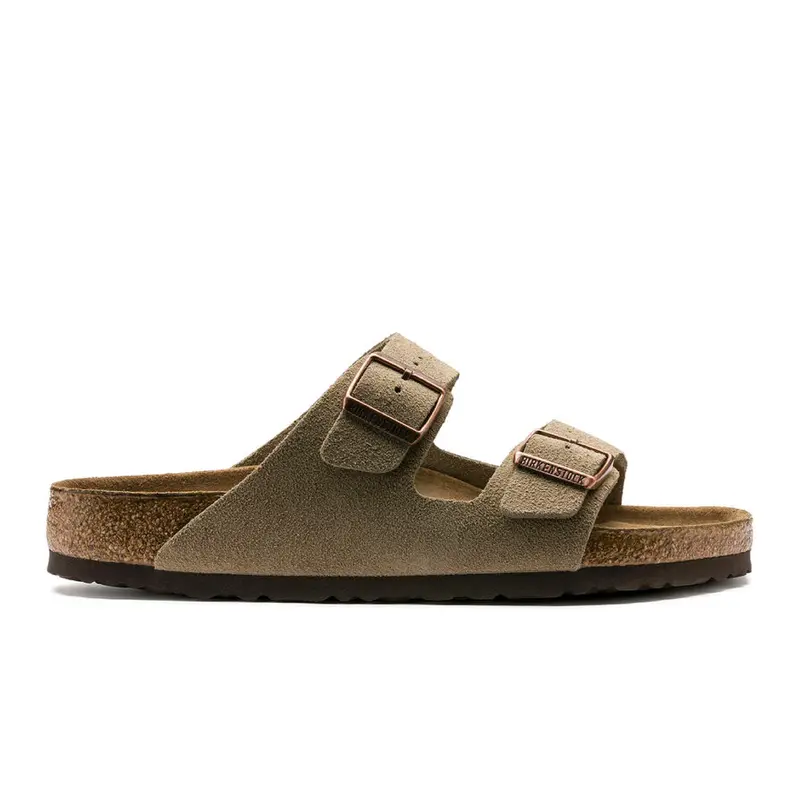 Arizona Suede-Leather Sandals With Soft Footbed – Taupe 1