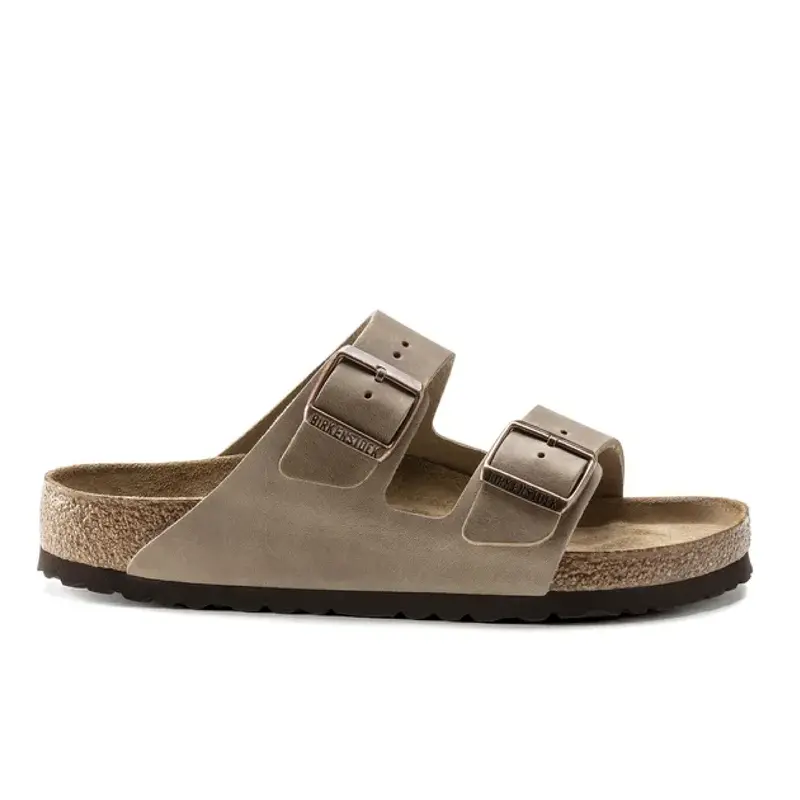Arizona Tobacco-Brown Oiled Leather Sandals With Soft Footbed 1