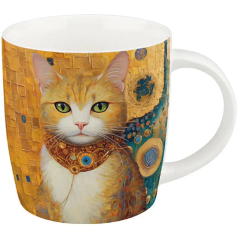 Arty Animals Klimt’S Cat Ceramic Mug – 400 Ml, 8.5 Cm Ø × 9.2 Cm 1