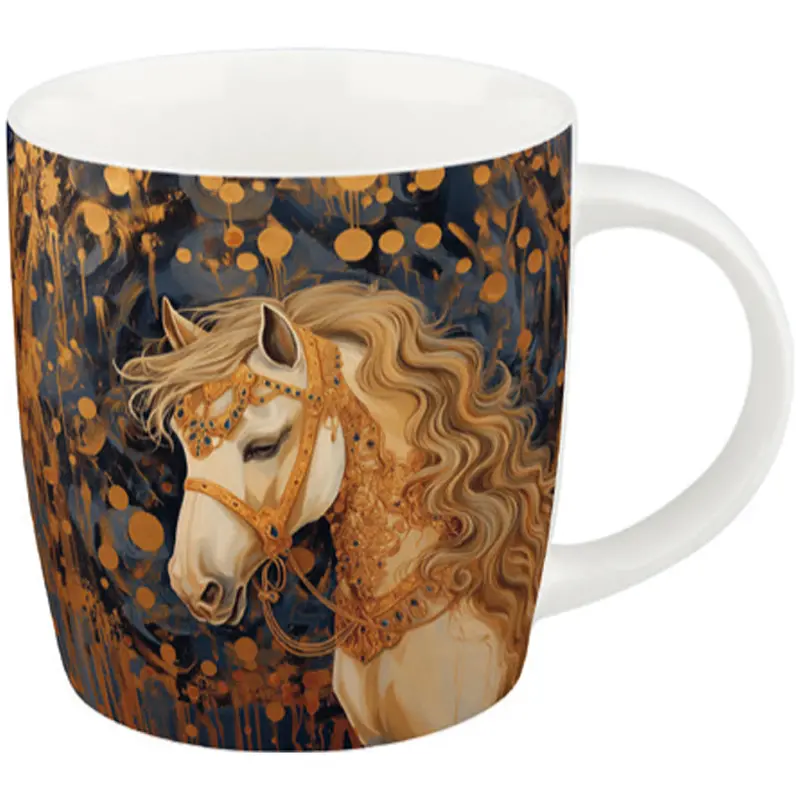 Arty Animals Mug "Klimt'S Horse" – 400 Ml Ceramic Mug, 8.5 Cm Ø × 9.2 Cm Height 1