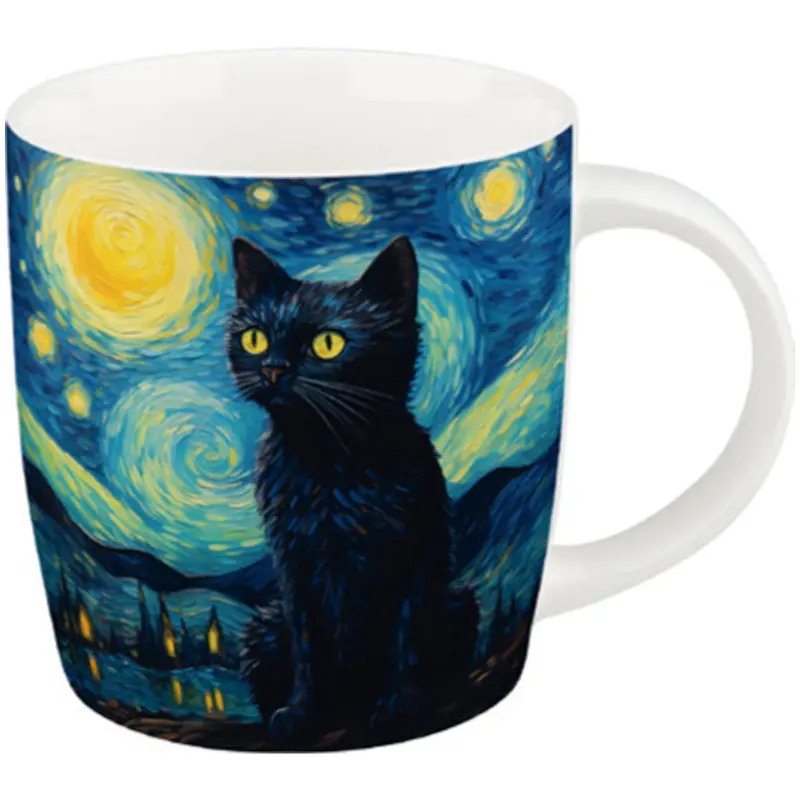 Arty Animals Van Gogh’S Cat Mug – 400 Ml Ceramic, 8.5 Cm Ø × 9.2 Cm Height 1
