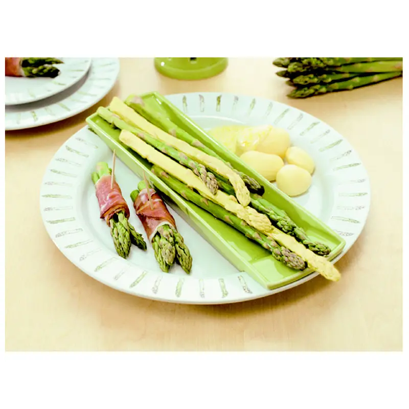 Asparagus-Serving Platter – Rimmed Ceramic Dish 1