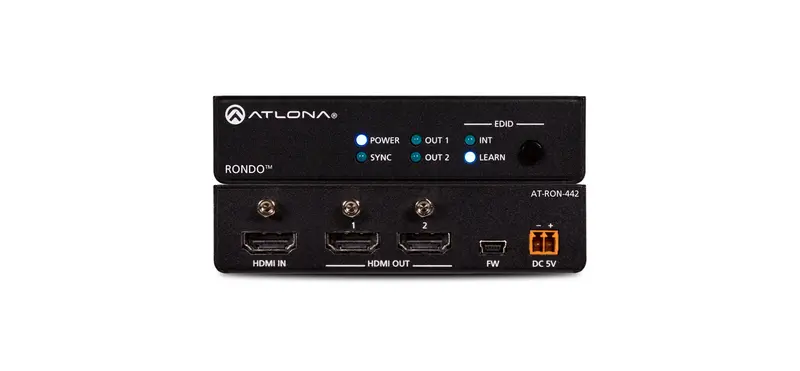 Atlona At-Ron-442 Hdmi Distribution Amplifier – 4×2 Splitter With Edid Management 1