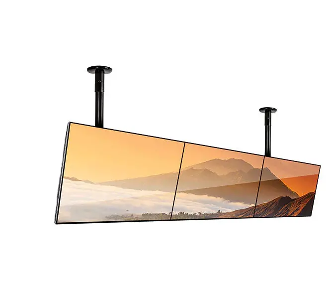 B-Tech Adjustable Ceiling Mount Kit – Holds Four Screens (32–75") With 0.5–3M Pole 1