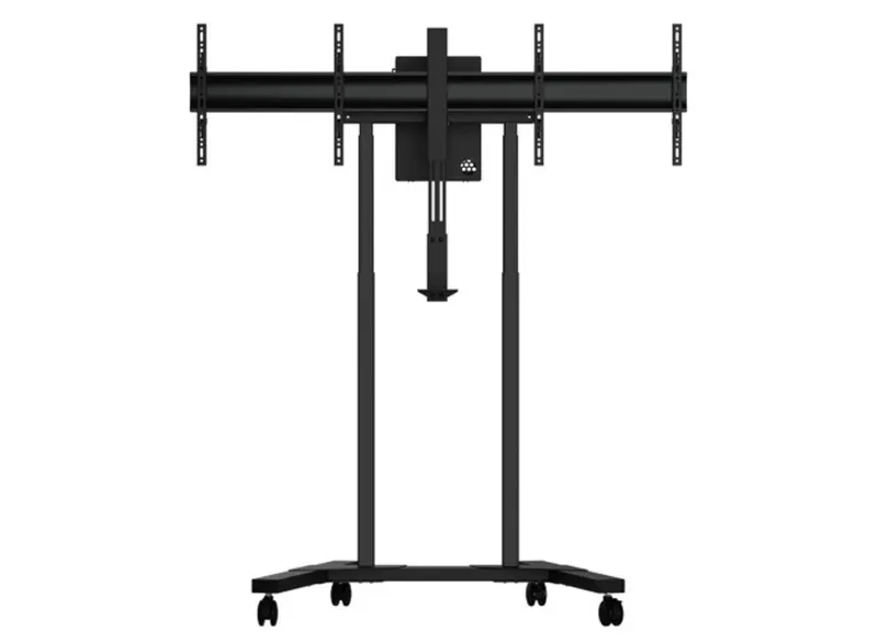 B-Tech Bt8554 Momentum E-Lift Duo Motorized Twin-Screen Vc Trolley – Supports Two Screens Up To 46" Each 1