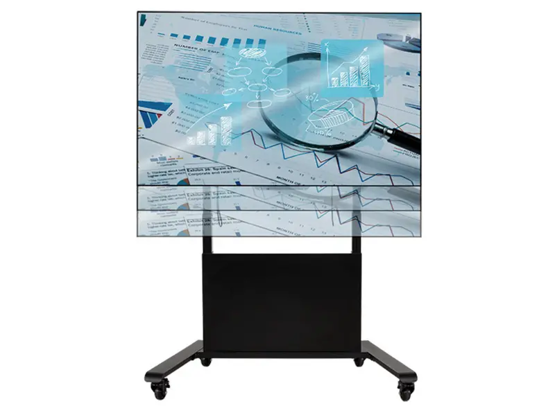 B-Tech Motorized Height-Adjustable Trolley Stand For Large Displays Up To 86" 1