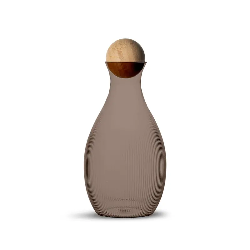 Bamboo-Stoppered Water Or Wine Carafe – 1.4 Litres, 12 Cm Diameter × 22.5 Cm Height 1