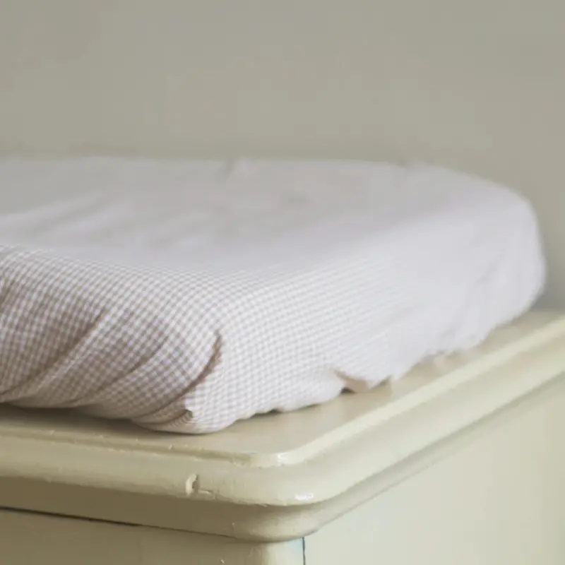 Beige Check Changing Pad Cover 1