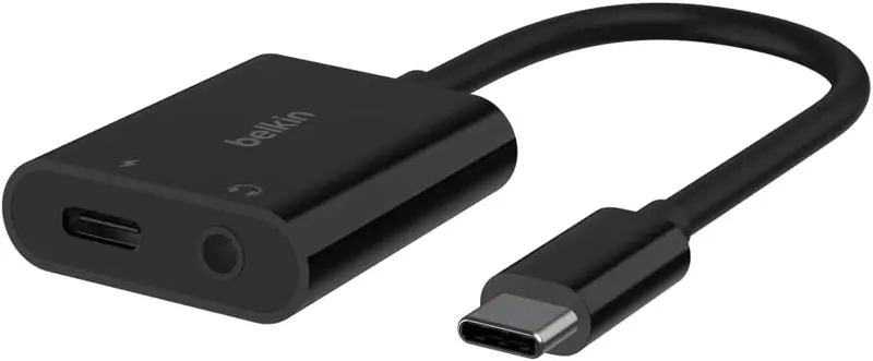 Belkin Rockstar 3.5Mm Audio + Usb-C Charging Adapter – Black 1