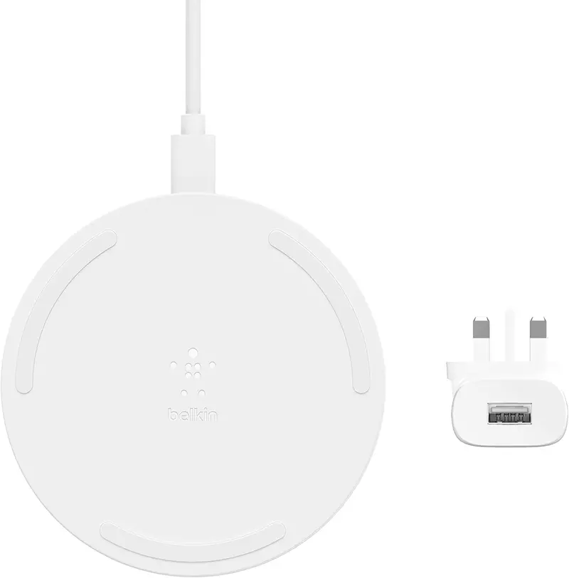 Belkin Wireless Charging Kit – 10W Pad, Qc 3.0 Wall Charger & Usb-C Cable – White 1
