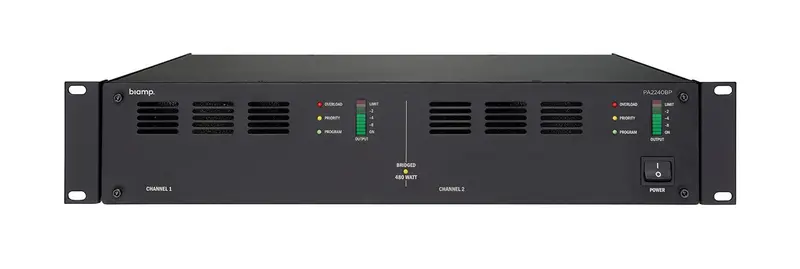 Biamp Pa2240Bp 2-Channel 100V Power Amplifier – 2×240W Bridgeable Design 1