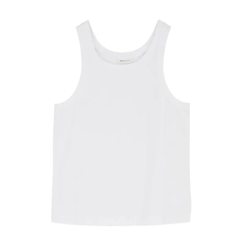 Billie Sleeveless Tank In Crisp Optic White 1