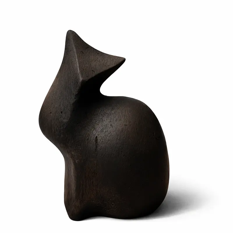 Black Ceramic Cat Figurine – Minimalist Lucky Cat Decor For Modern Homes And Gifting 1