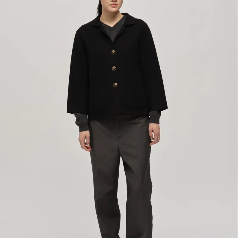 Black Overshirt-Style Jacket For Women 1
