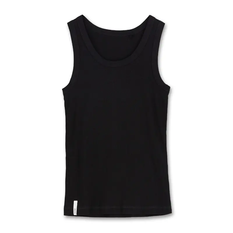 Black Ribbed Tank Top 1