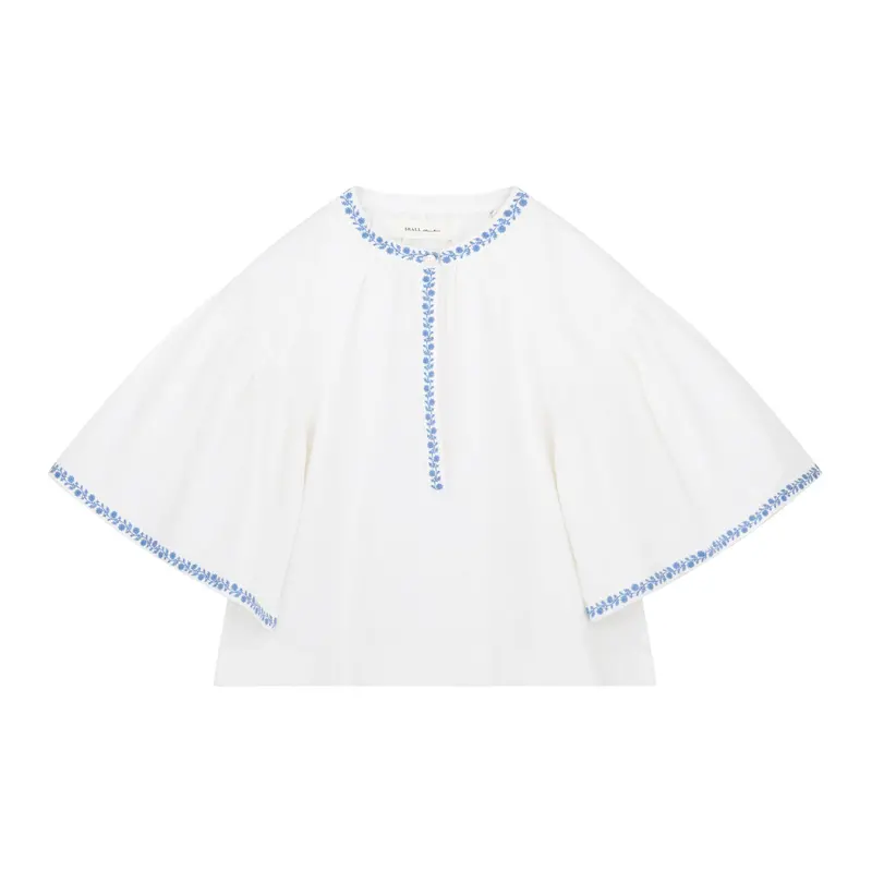 Bonne Crisp Poplin Blouse In Optic White 1