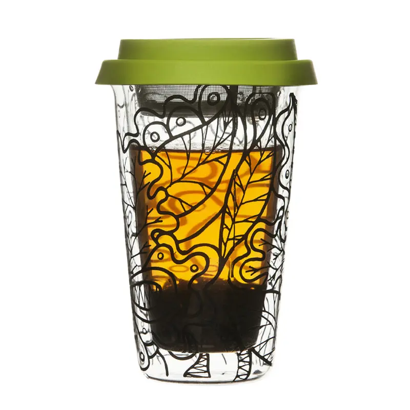 Botanical Glass Tea-To-Go Mug – 25 Cl / 15 Cm Height 1