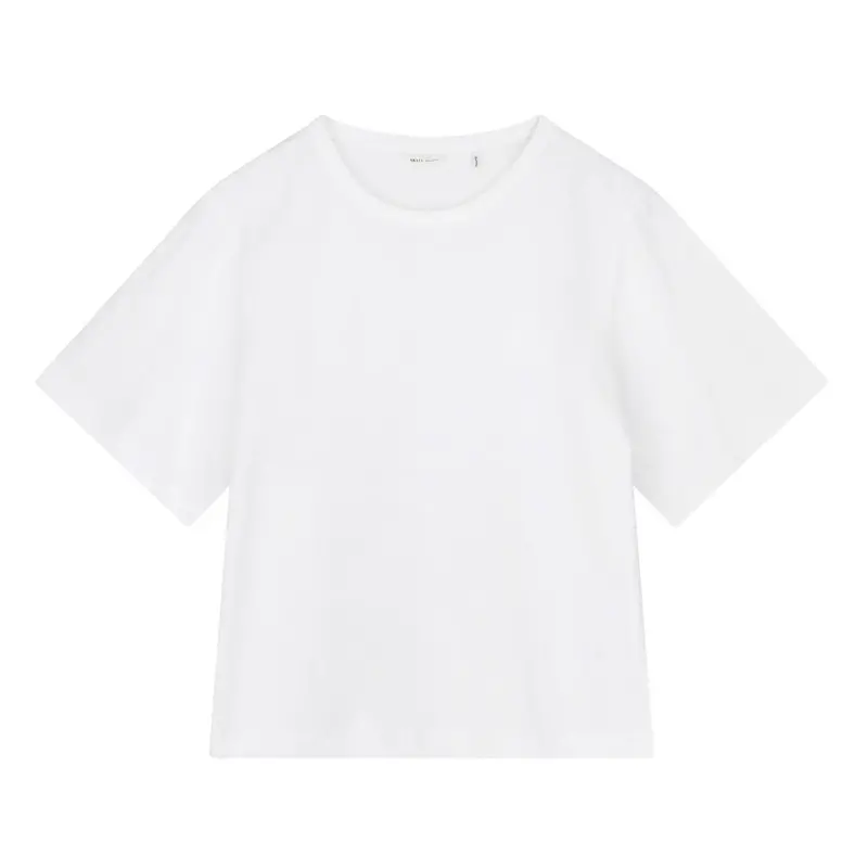 Boyfriend-Style Cotton Tee In Bright Optic White 1