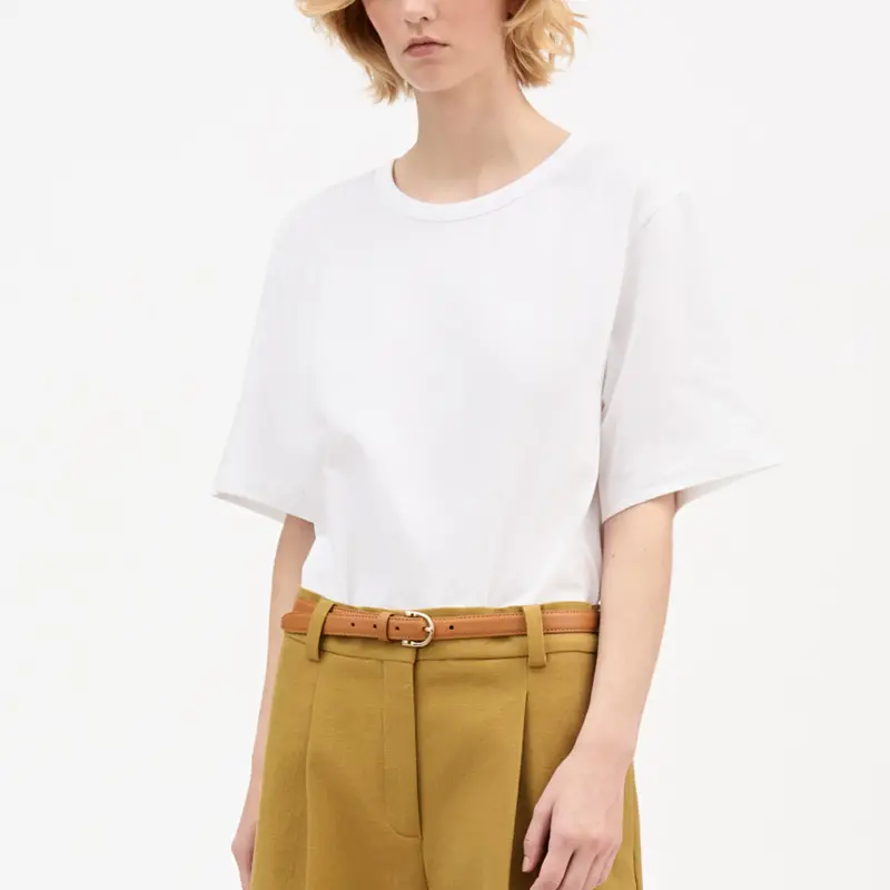 Boyfriend-Style Cotton Tee In Bright Optic White 2